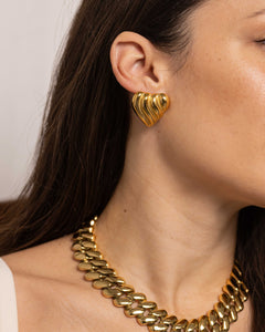 Anisa Sojka Gold Heart Earrings