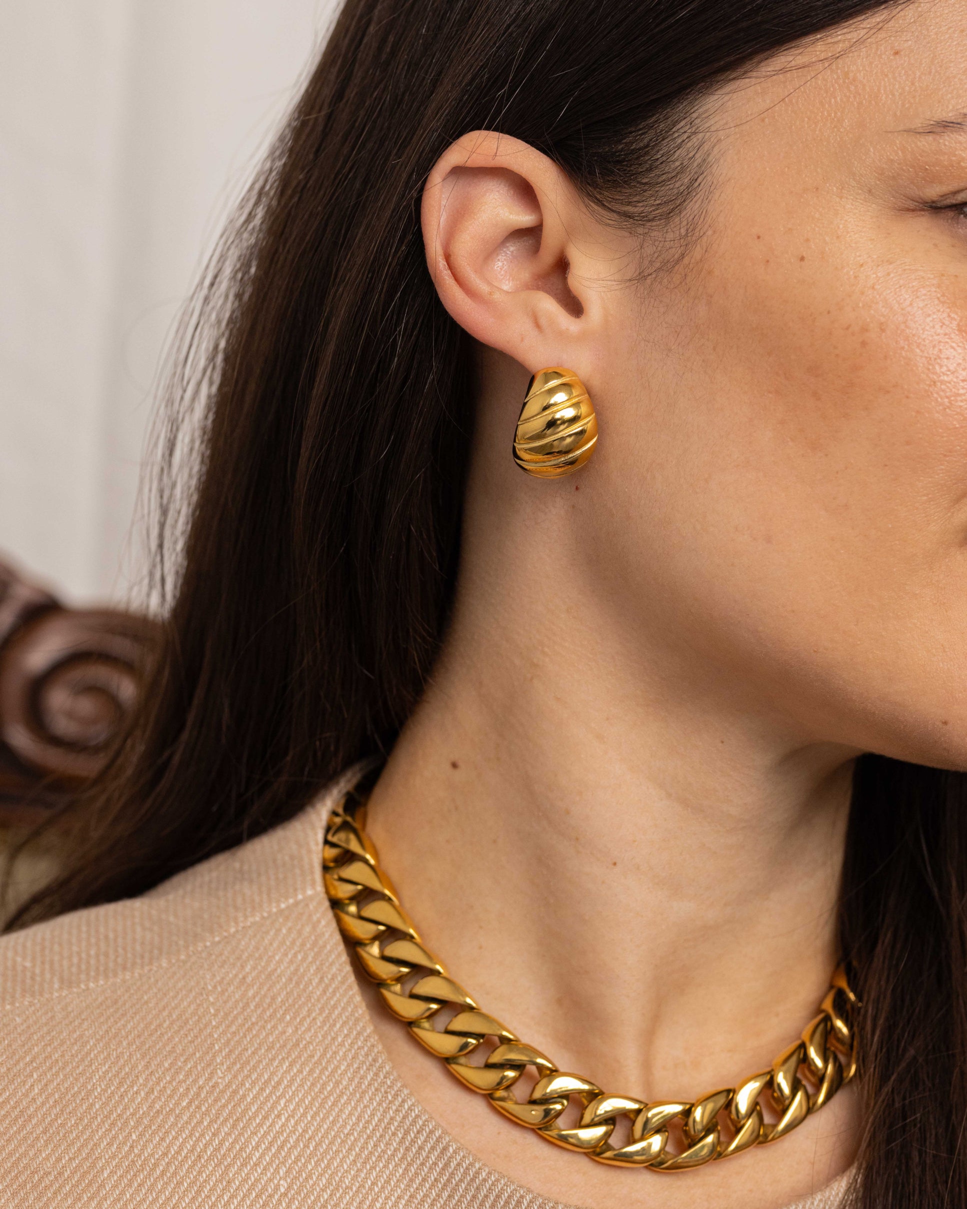 Anisa Sojka Gold Shell Earrings