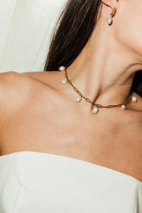 Anisa Sojka Gold Freshwater Pearl Drop Necklace
