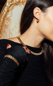 Anisa Sojka Gold Flat Snake Necklace