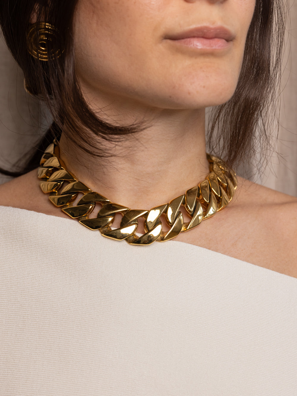 Anisa Sojka Gold Statement Chunky Chain Link Necklace