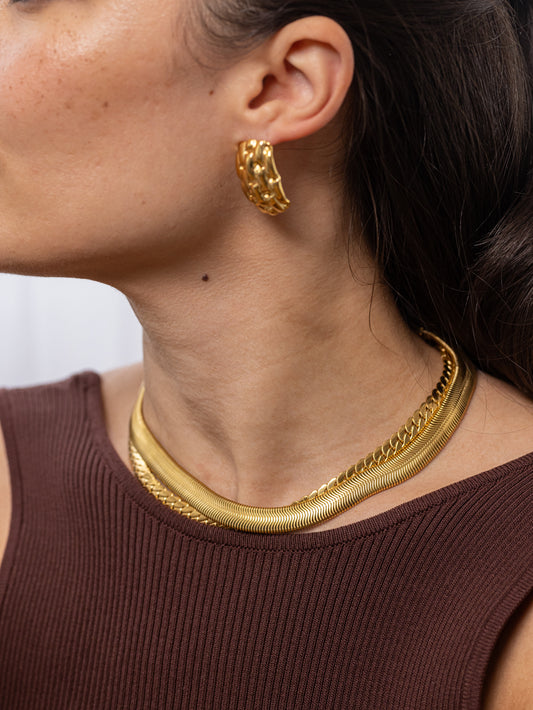 Anisa Sojka Gold Flat Snake Necklace