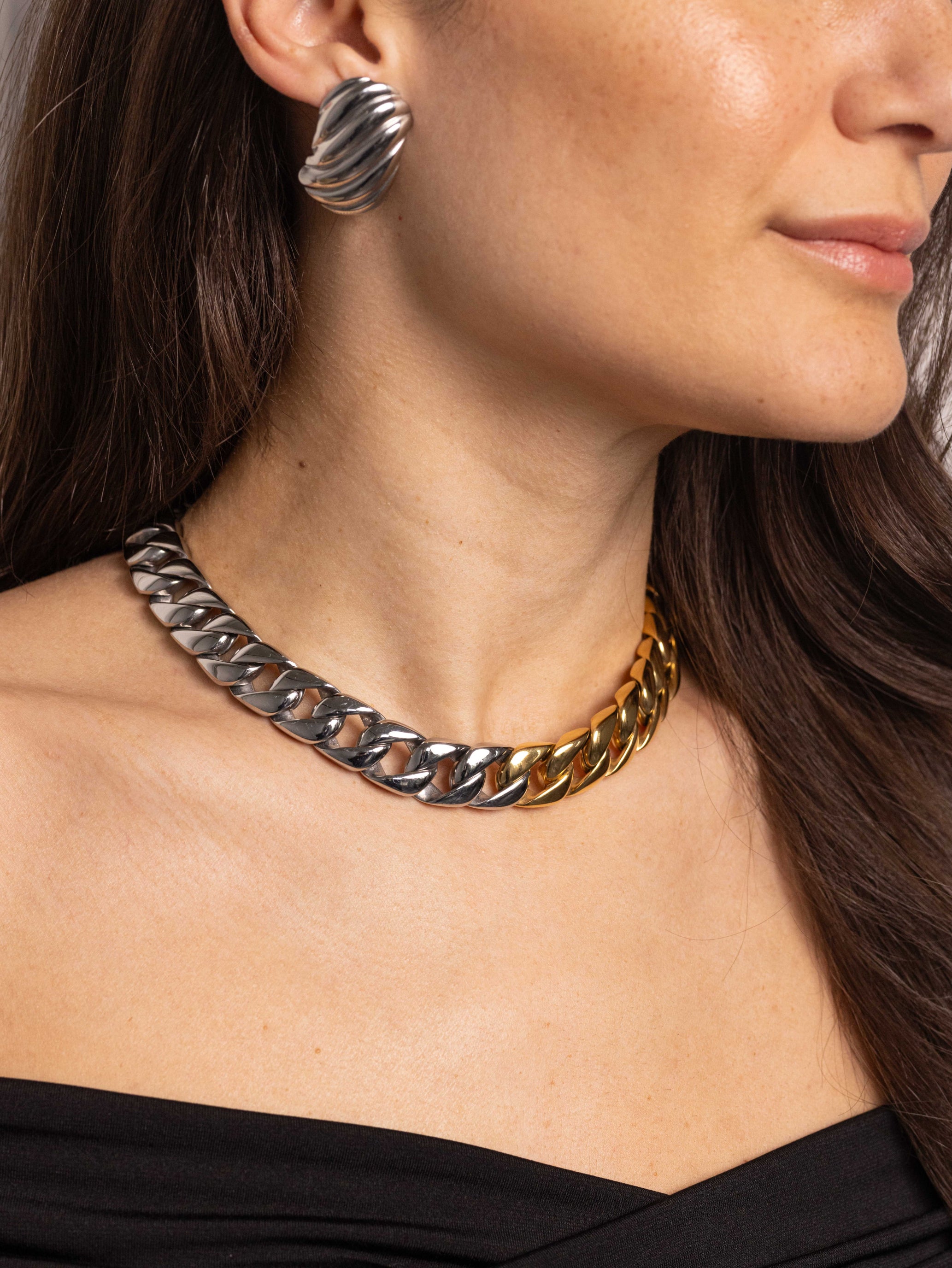 Anisa Sojka Gold & Silver Mini Chunky Chain Necklace