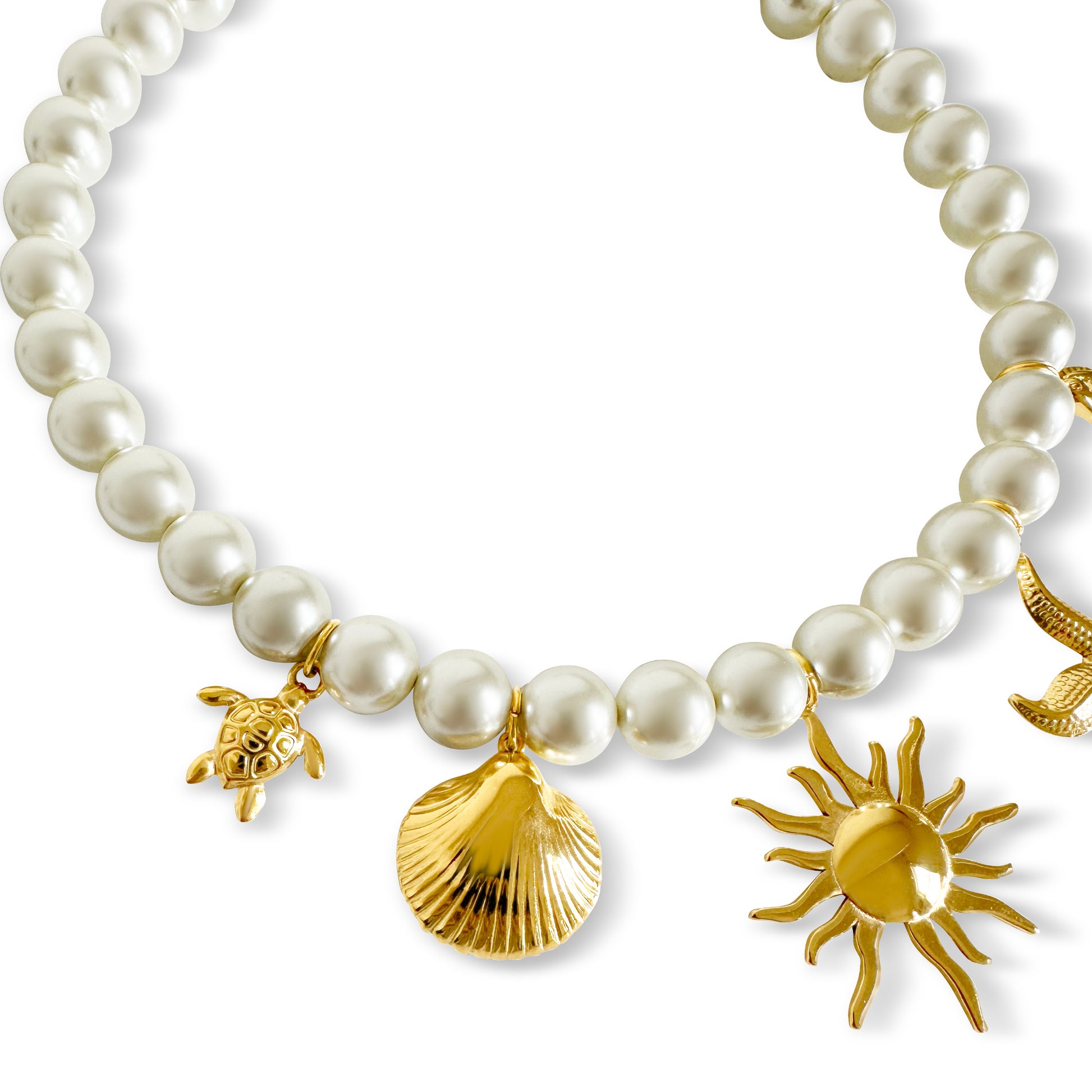 Anisa Sojka Pearl Charm Necklace