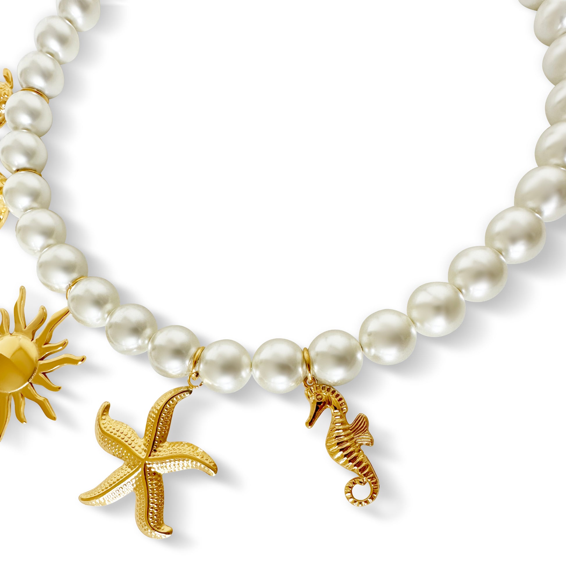 Anisa Sojka Pearl Charm Necklace
