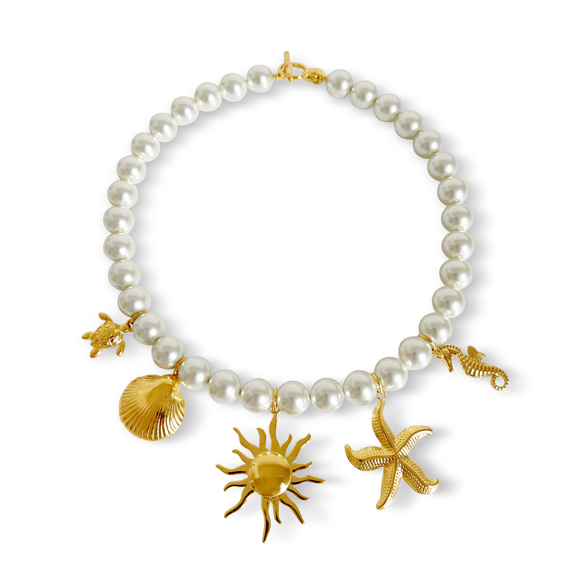 Anisa Sojka Pearl Charm Necklace