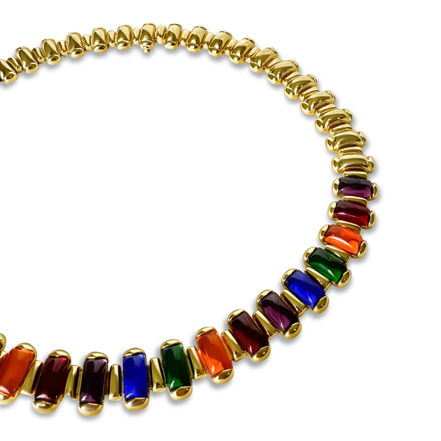 Anisa Sojka Gold Rainbow Gem Necklace