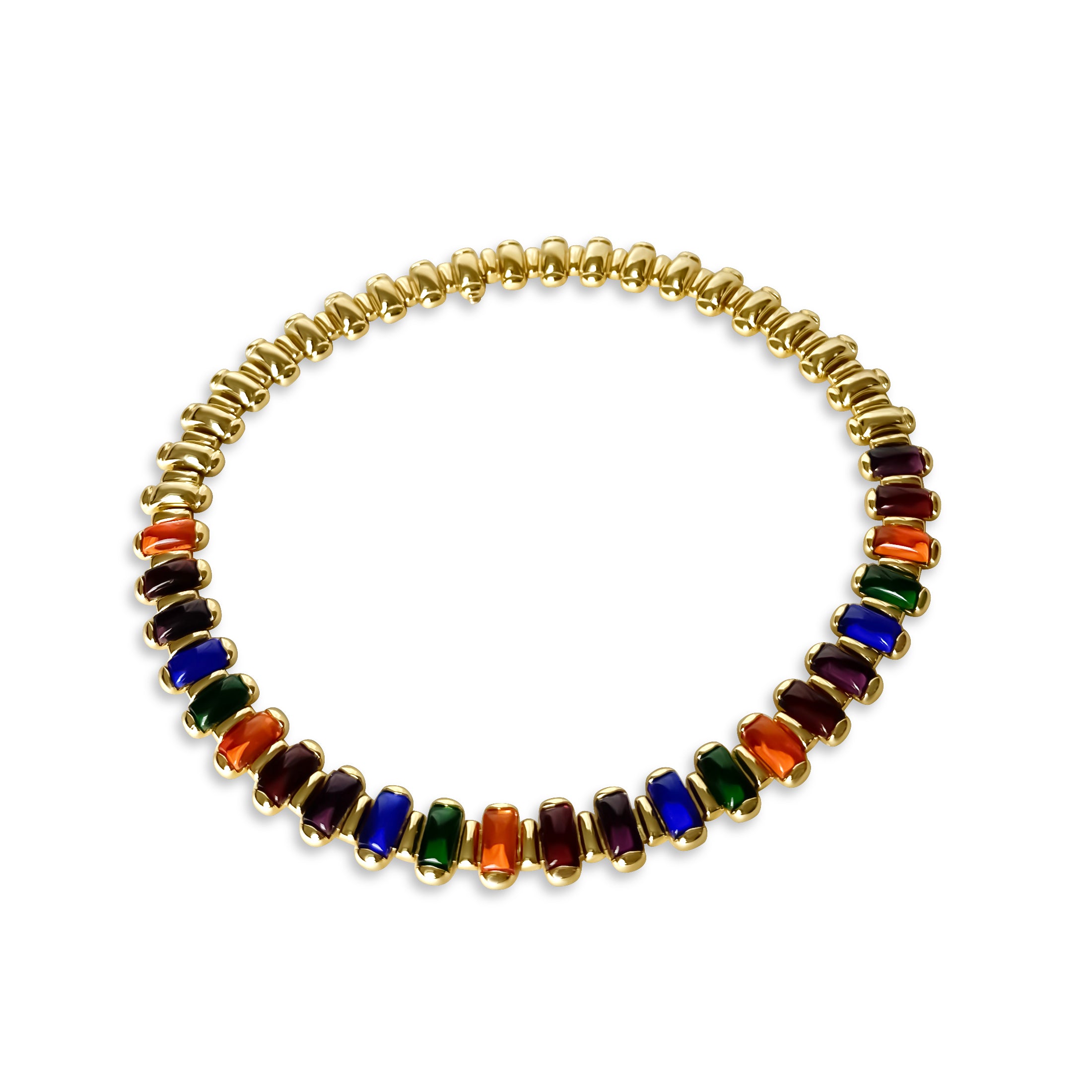 Anisa Sojka Gold Rainbow Gem Necklace