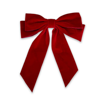 Anisa Sojka Red Velvet Bow Hair Clip