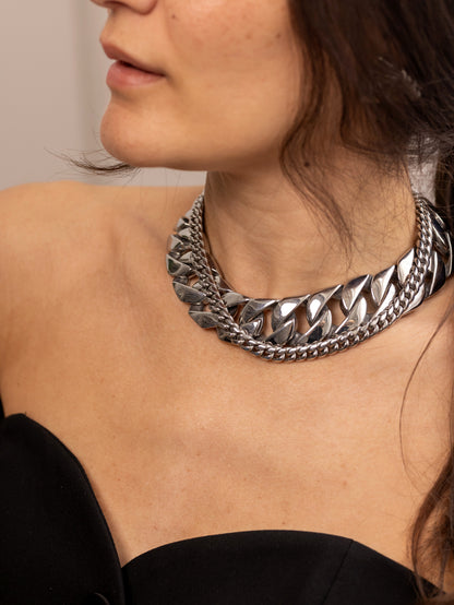 Anisa Sojka Silver Chunky Chain Necklace