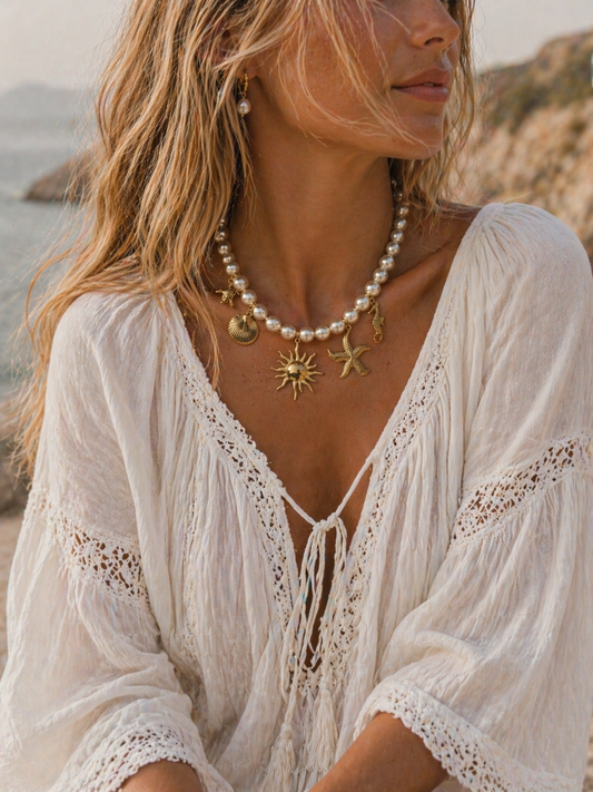 Pearl Charm Necklace Anisa Sojka