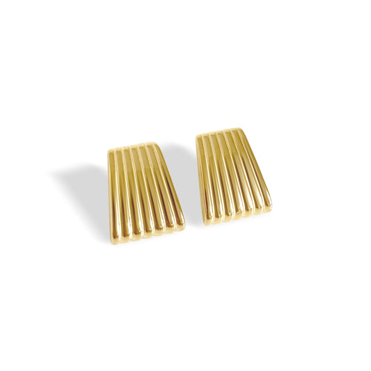 Anisa Sojka x Juliet Angus Gold Ribbed Earrings