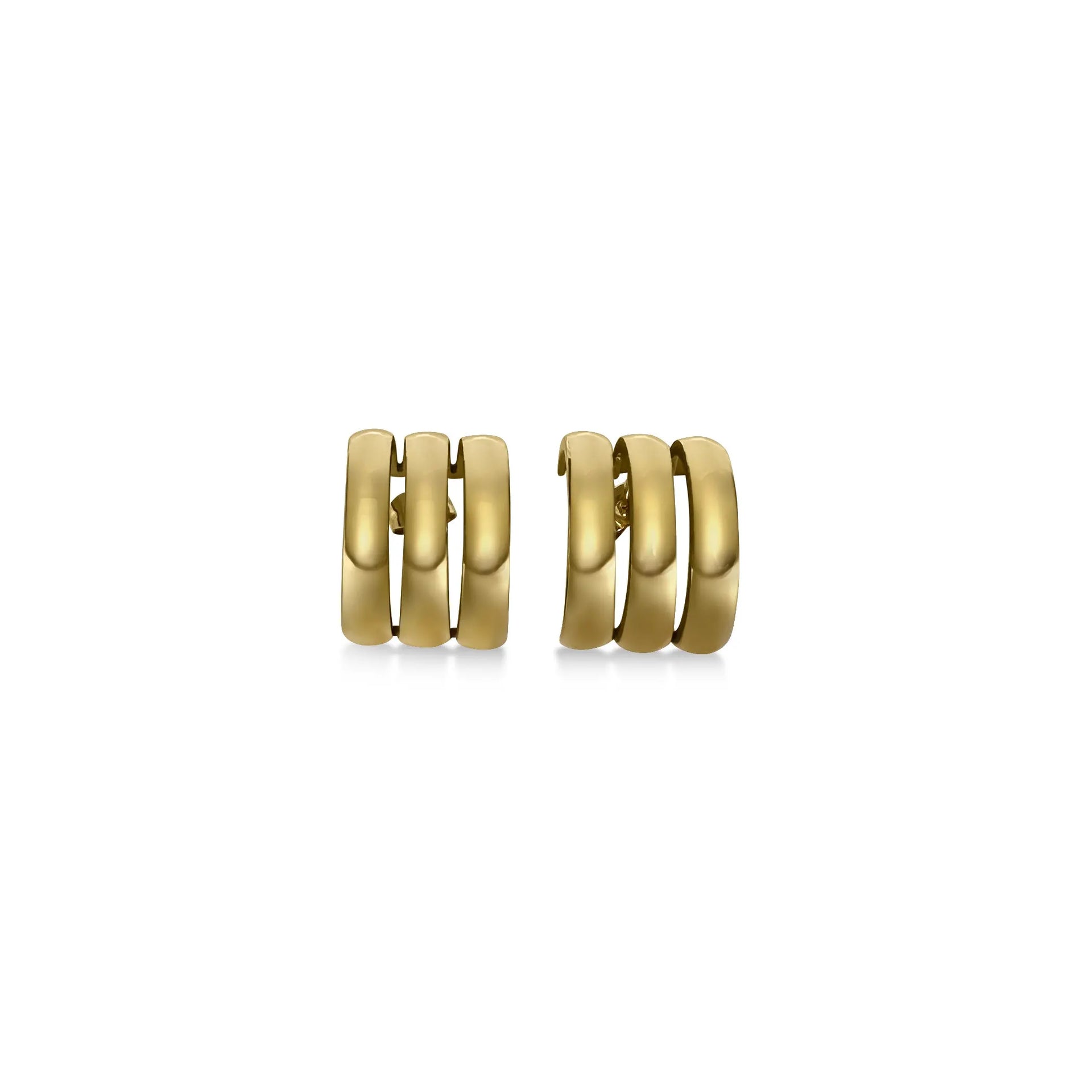 Triple Row Hoop Earrings