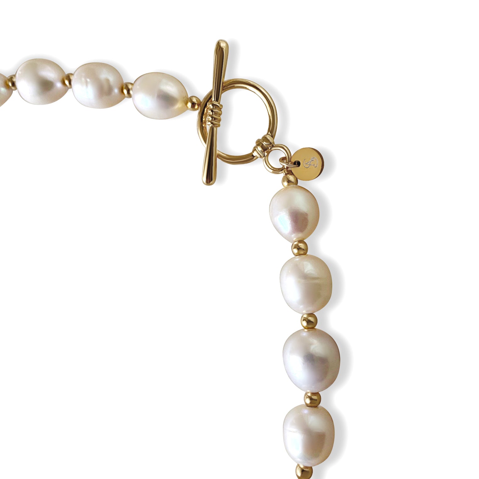 Anisa Sojka Gold Beaded Freshwater Pearl Necklace