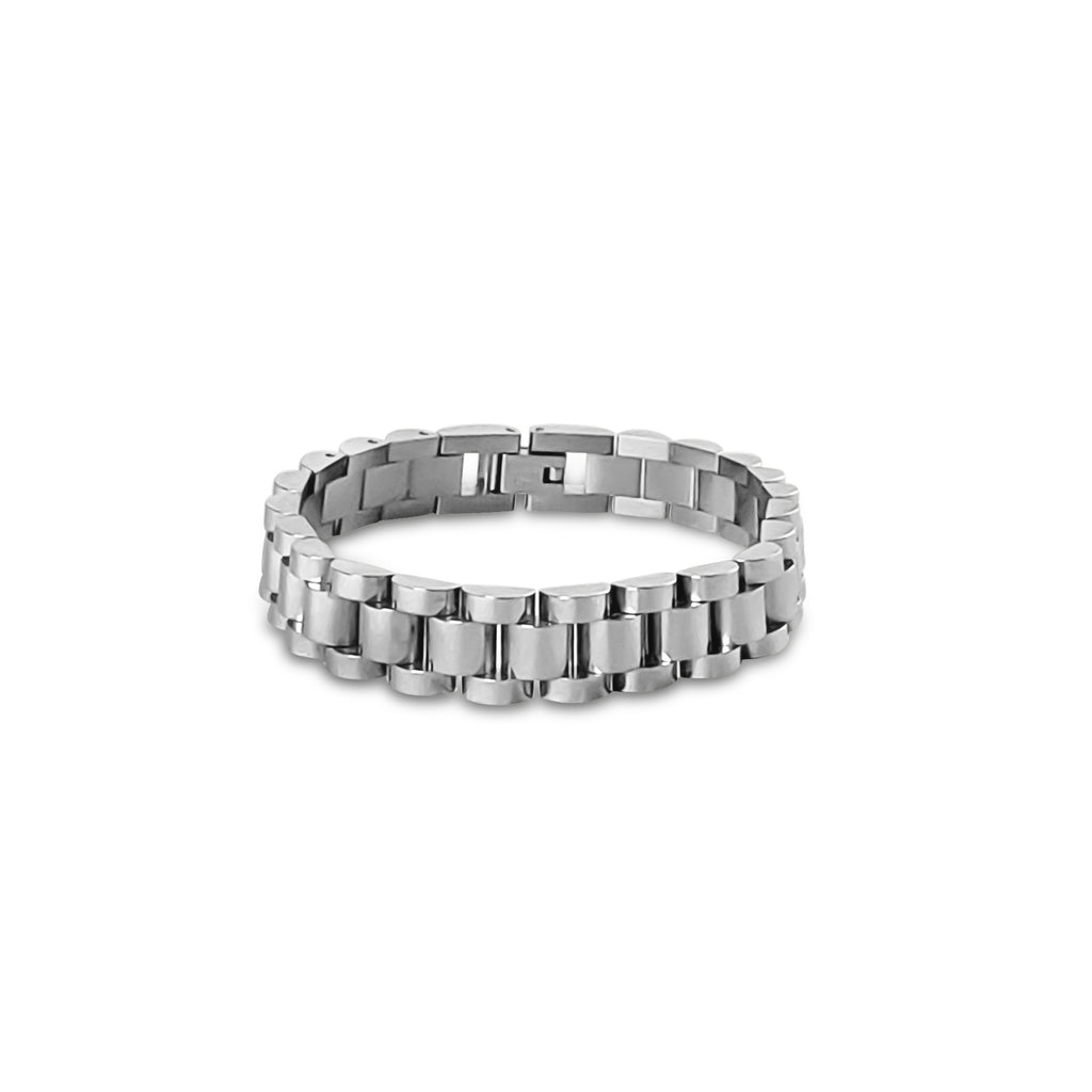 Anisa Sojka Silver Chunky Watch Band Bracelet