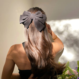 Anisa Sojka Black Double Bow Hair Clip