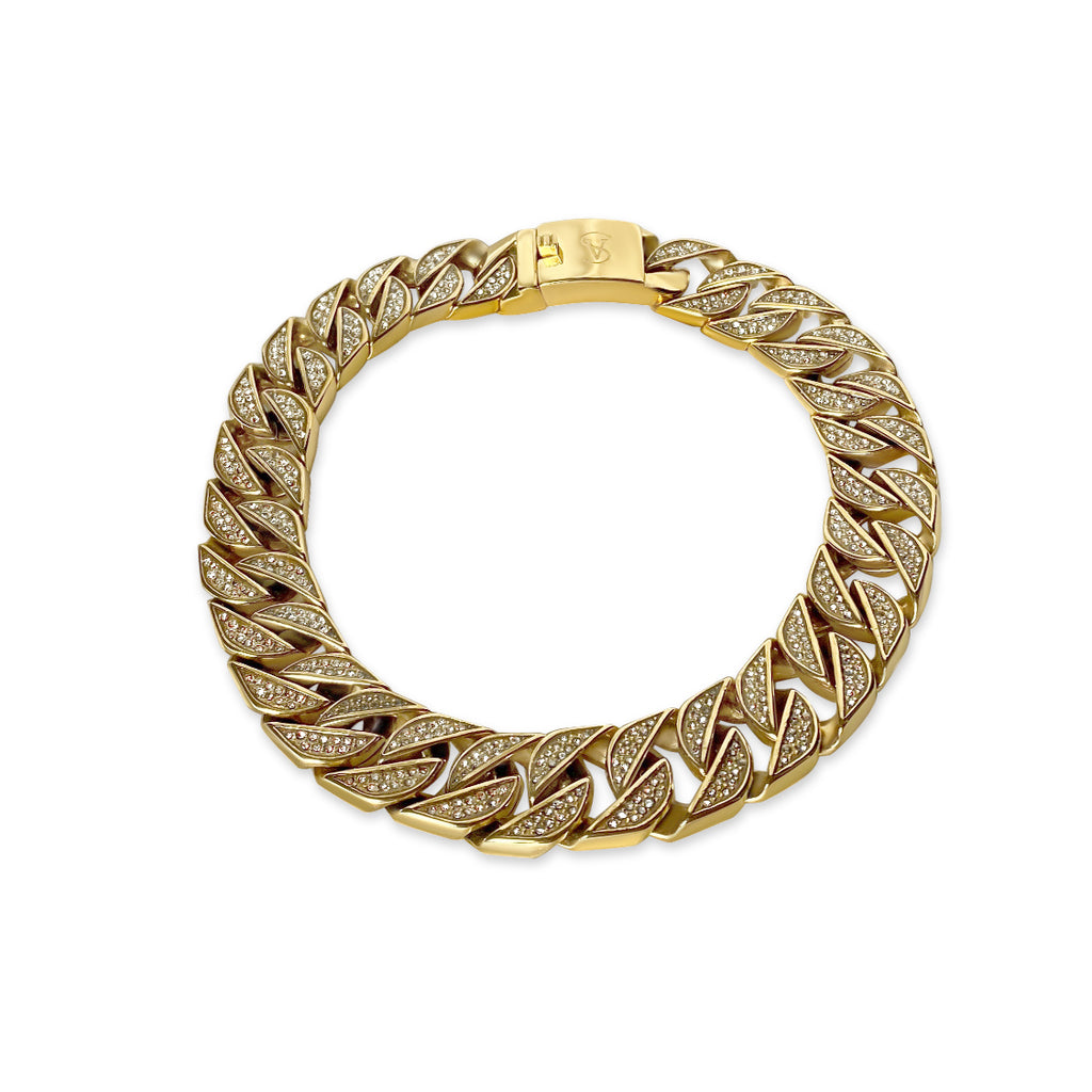 Anisa Sojka Gold Crystal Chunky Chain Necklace