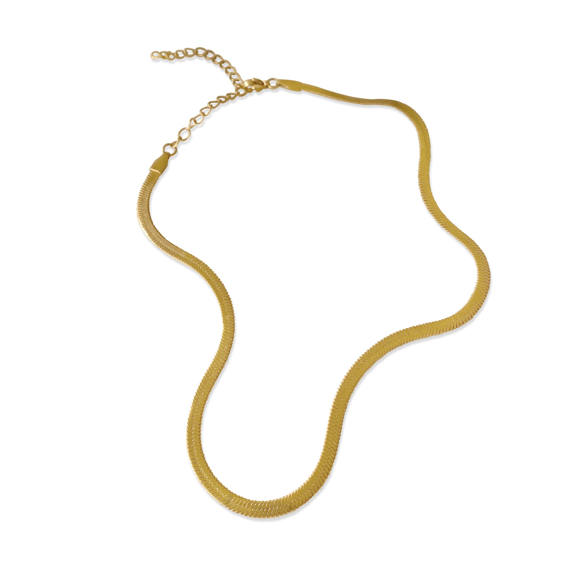 Anisa Sojka Gold Flat Thin Snake Necklace