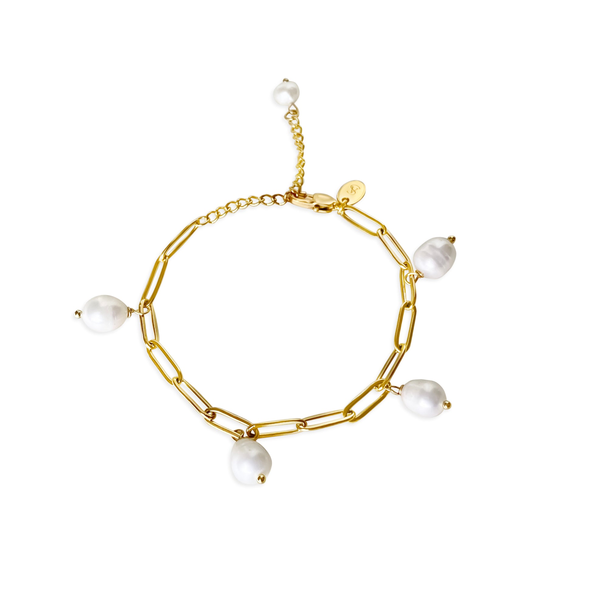 Anisa Sojka Gold Freshwater Pearl Drop Bracelet