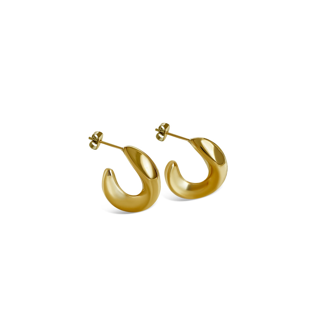 The Gold Anisa Sojka x Juliet Angus Curved Hoop Earrings