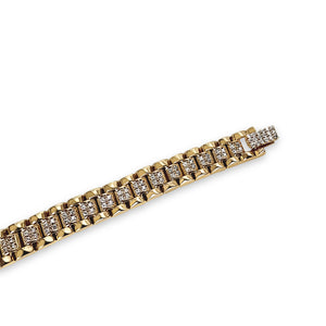 Anisa Sojka Cubic Zirconia Chunky Watch Band Bracelet
