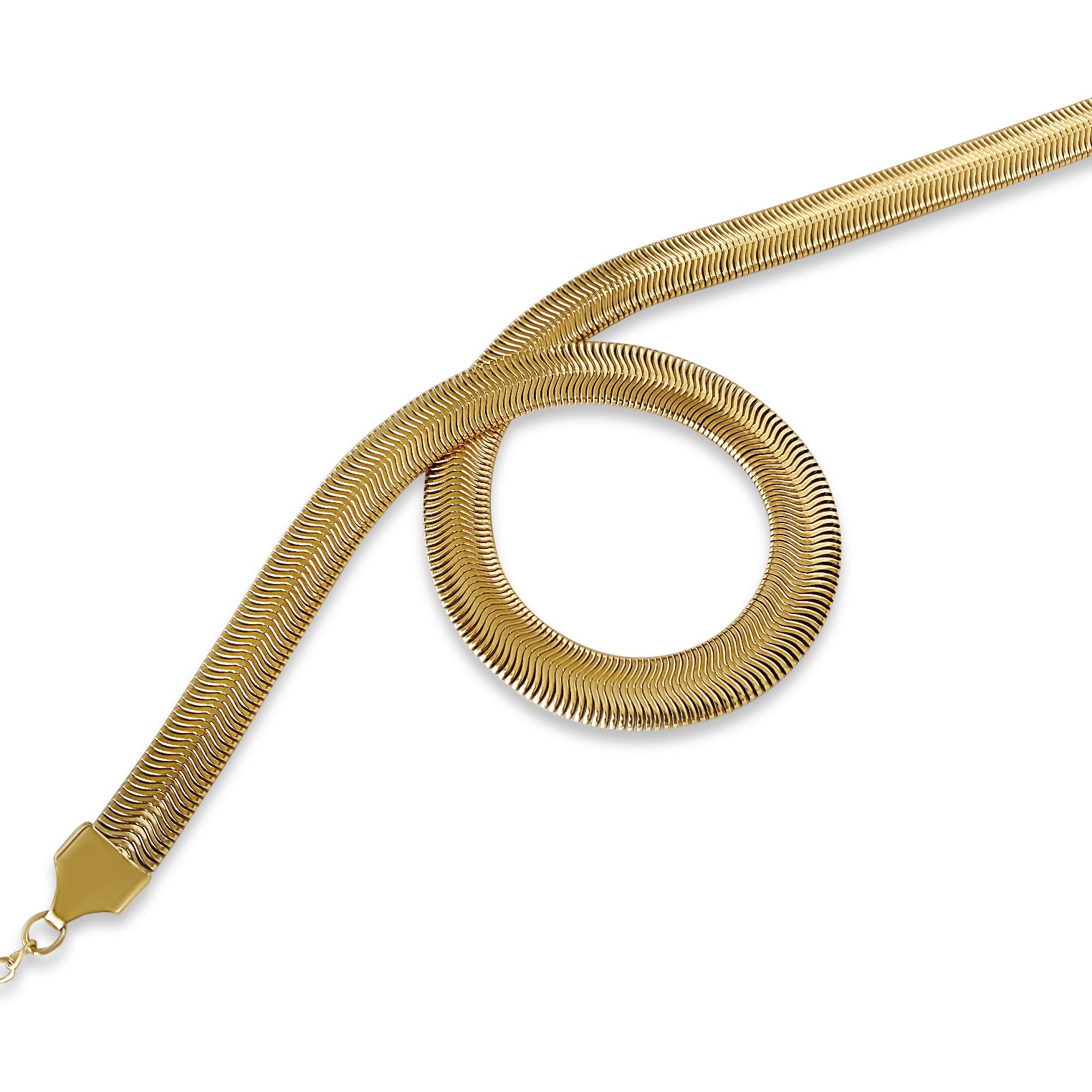 Anisa Sojka Gold Flat Snake Necklace 