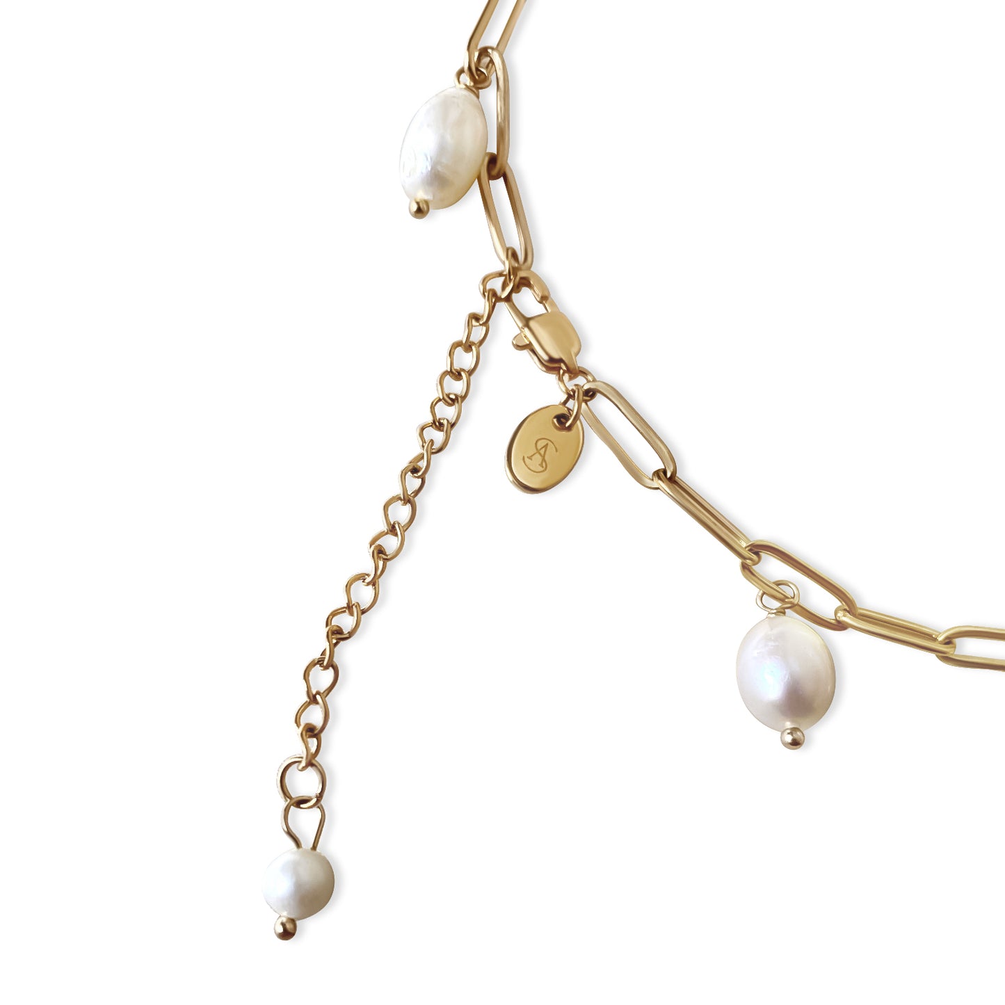 Anisa Sojka Gold Freshwater Pearl Drop Necklace