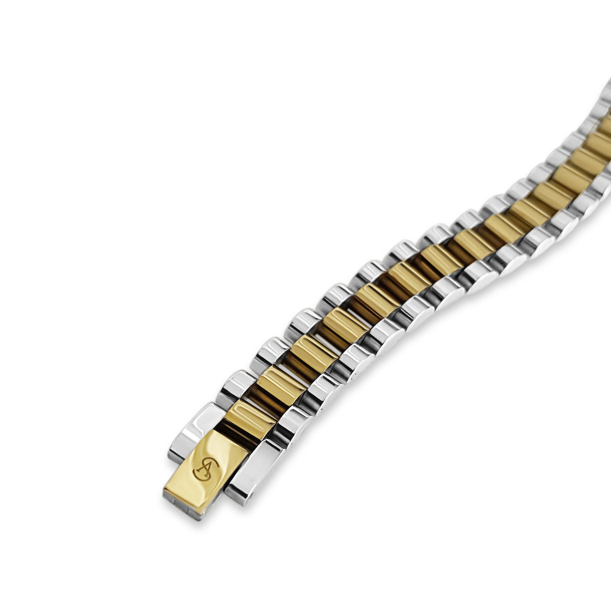 Anisa Sojka Silver & Gold Chunky Watch Band Bracelet